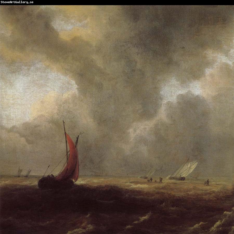 Jacob van Ruisdael Sailing Vessels in a Choppy sea